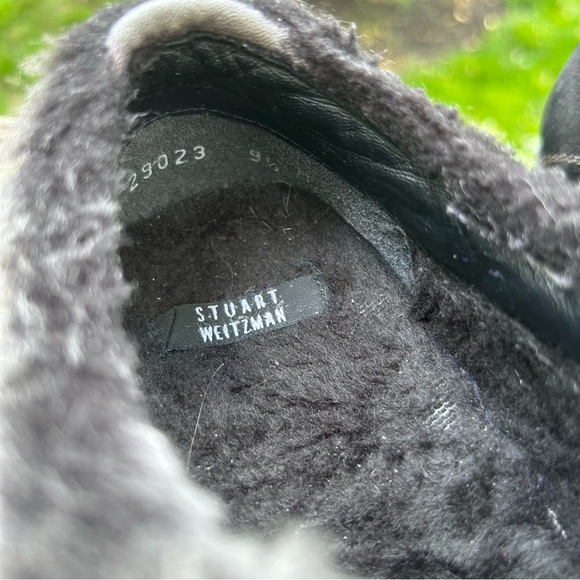 Stuart Weitzman Black Suede Sherpa lined Loafers  or Sneakers Sz. 9.5 - Picture 4 of 13